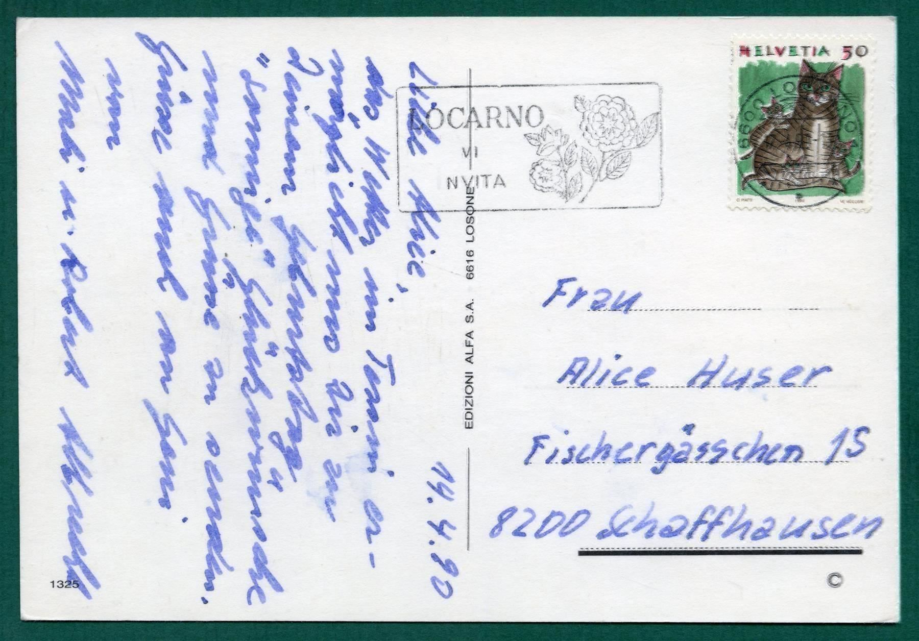 Cartoline postali: Locarno, 1990, gelaufen, Grossformat – Usato da Sargans venduto da Hausi1951 1