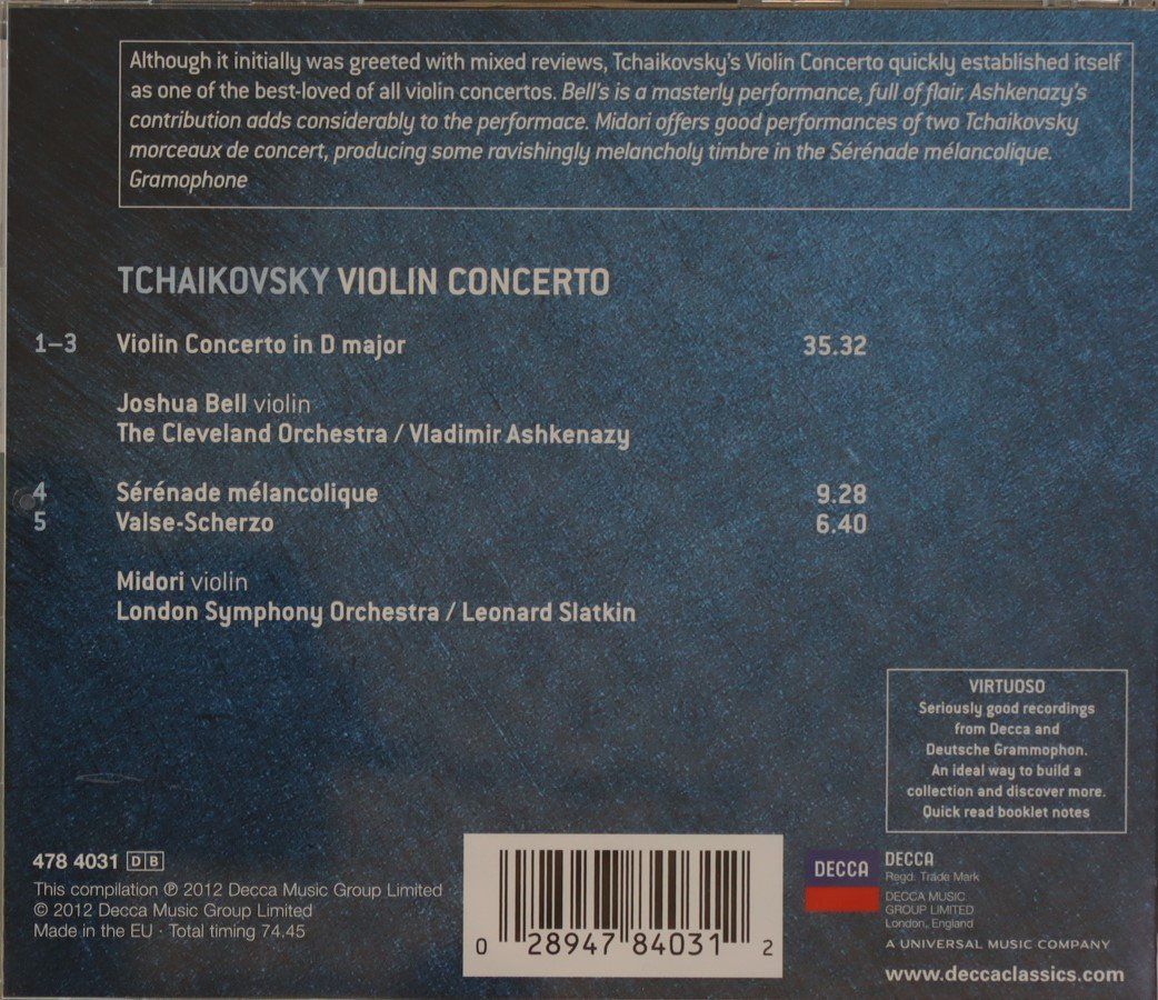 CDs: Tchaikovsky - Violin Concerto – D'occasion à Luzern par CONTENTI 2