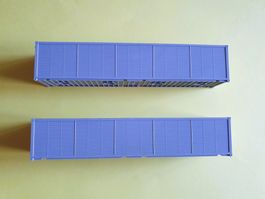 Roco 2 x 1811, H0, 40 ft Container, Silbergrau unbedruckt