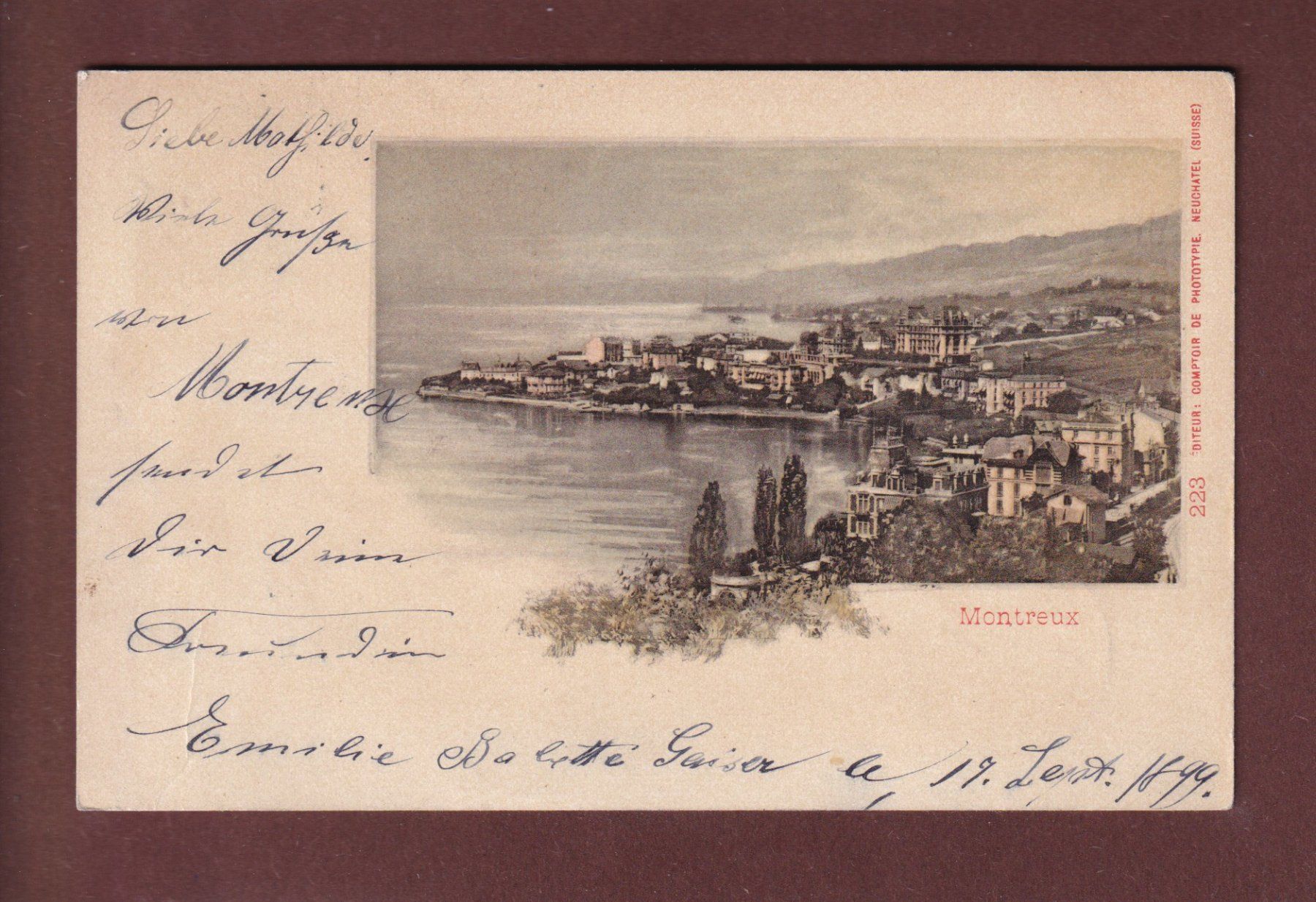 Ansichtskarten: MONTREUX - 1899 CPN – Gebraucht aus Pully von nicecards