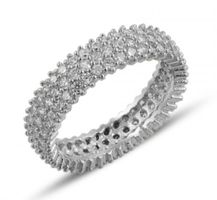 Ring Alliance Zirkonia 925 Silber 3 Linien Statement 58