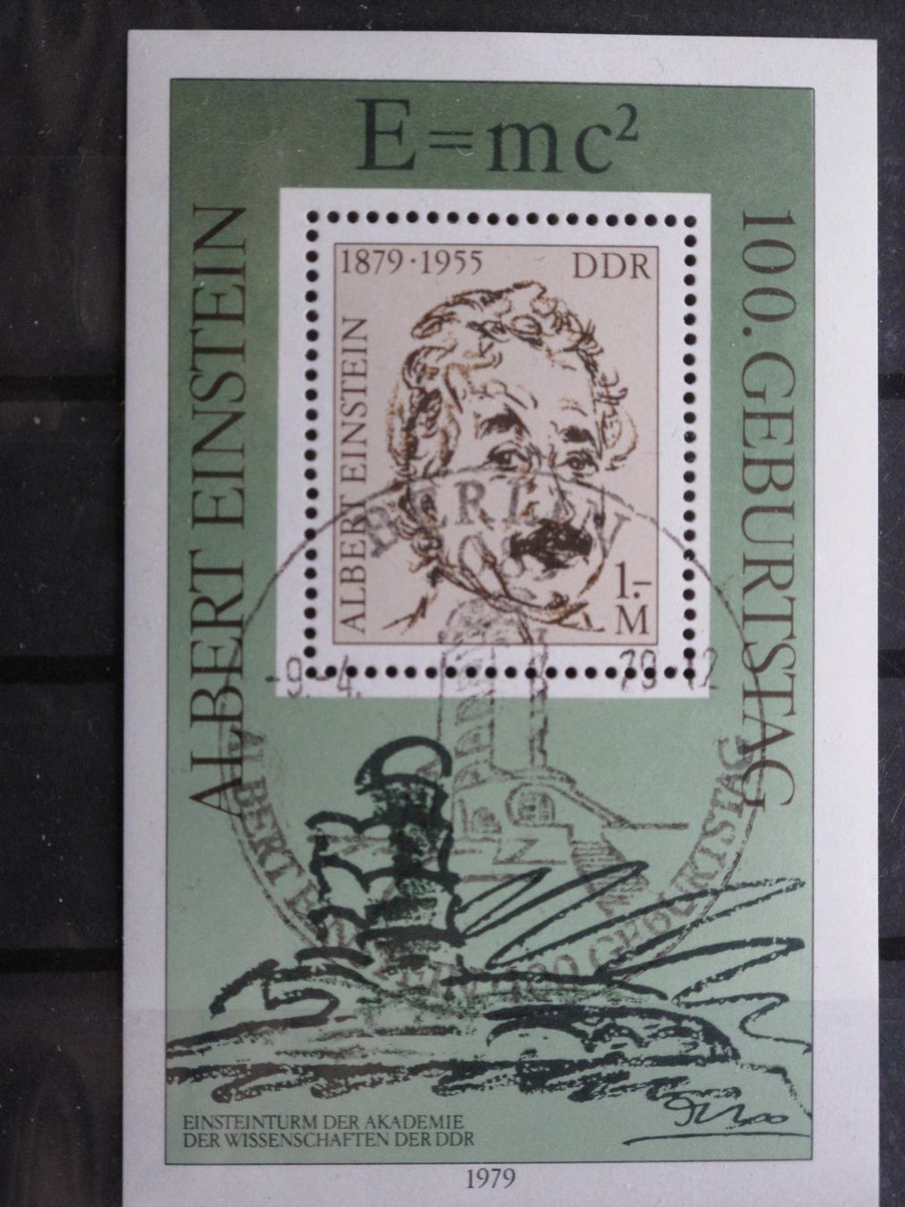 Tutti i francobolli: DDR 1979 Albert Einstein Block 54 gest – Usato da Wil SG venduto da fva01