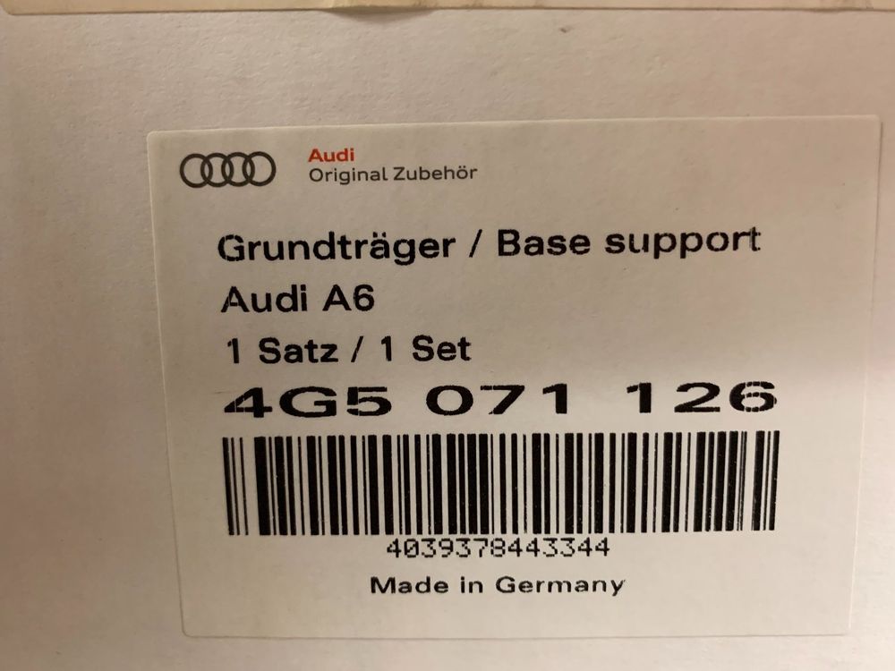 Audi A6 Avant C7 Grundträger / Dachträger Original Audi Zubehör