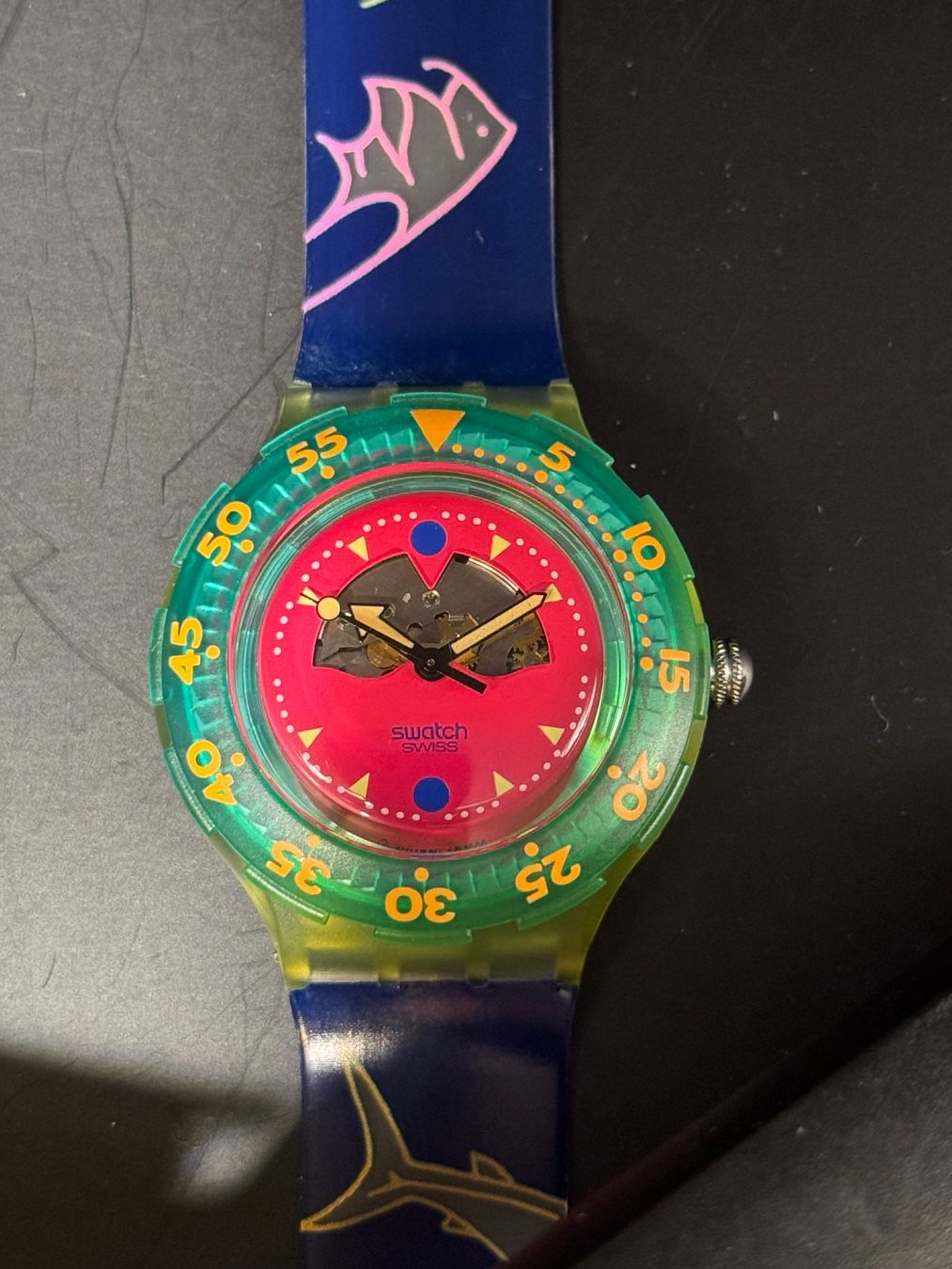 Swatch Orologi: Swatch Scuba "Happy Fish"  - Rare, version sans bobine ! – Nuovo e nell'imballaggio originale da Lonay venduto da Btieche