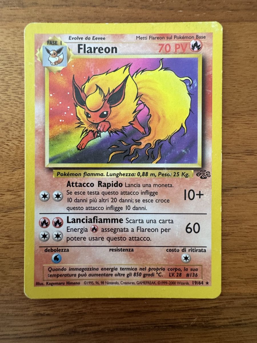 Pokémon Carte collezionabili: Flareon - Jungle 19/64 - 1995 – Nuovo (secondo la descrizione) da Breganzona venduto da CaiLol