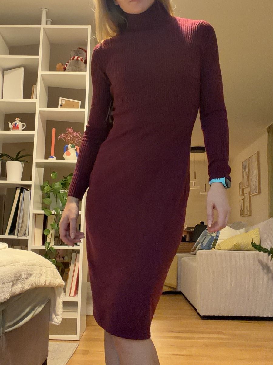 Vestiti: BORDEAUXFARBENES LAWRENCE GREY ROLLKRAGENKLEID – Usato da Zürich venduto da dbu_s8p2