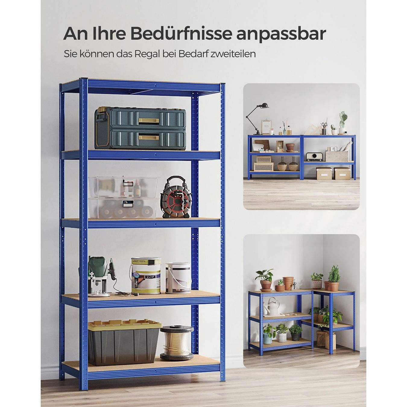 Scaffali: 2er Set Lagerregal 200 cm hoch blau – Nuovo e nell'imballaggio originale da Lachen SZ venduto da MAMORU-MOEBEL 5