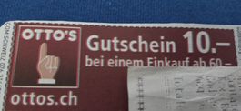 Ottos Gutschein 10 bei Einkauf ab 60 CHF bis 31.03.27