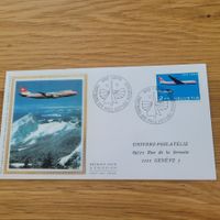 FDC mit Seidenbild 1972 Swissair Luzern