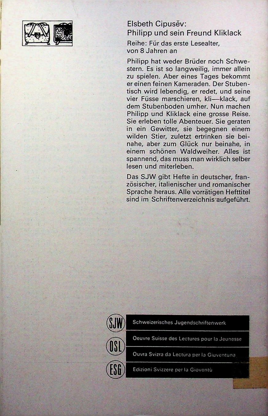 Libri: SJW 1204 E. Cipusev  Philipp und sein Freund EA 1972 – Usato da Reitnau venduto da Zaomir 4