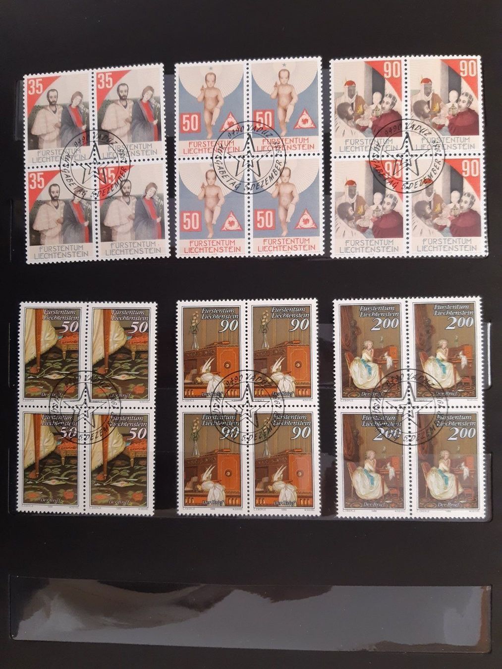 Tutti i francobolli: Liechtenstein 4er Blocks 1988 – Usato da Confignon venduto da Alfda2000 1