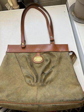 Delany Handtasche Leder braun Wildlederoptik Vintage