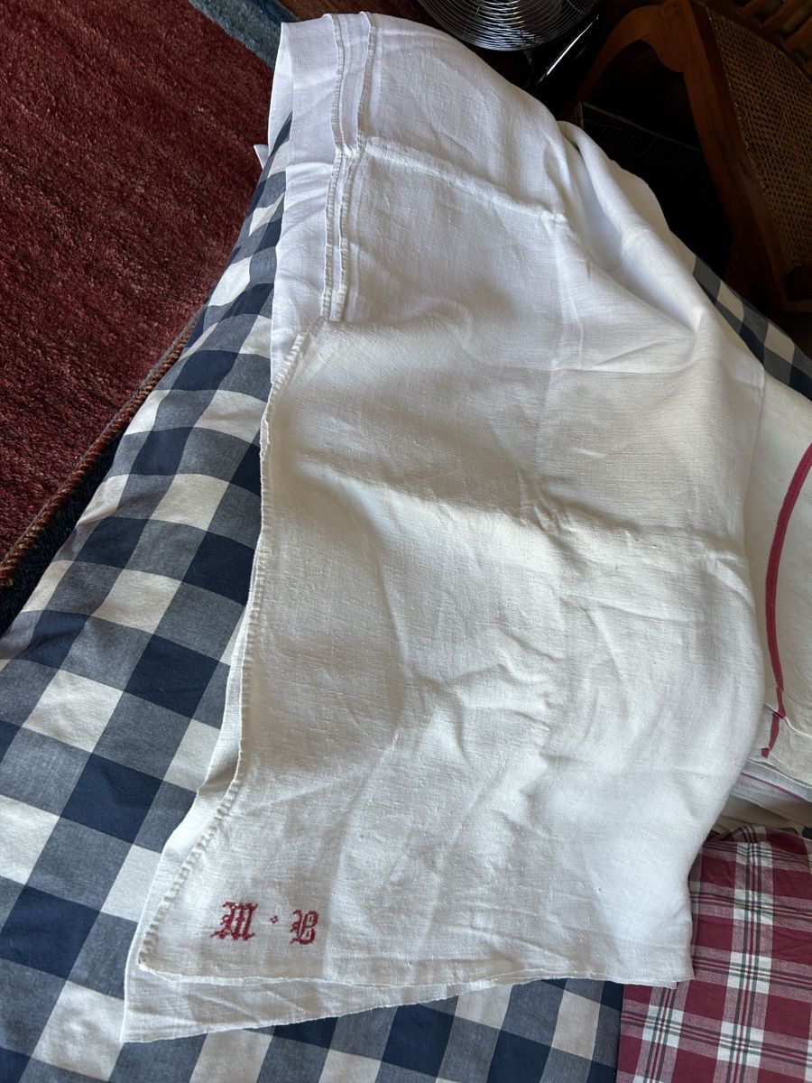 Bettwäsche: Lot de nappes, drap ancien lin – Gebraucht aus Vinelz von Valval2010 3