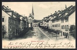 AK Münster, Strassenpartie im Ort, 1903