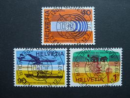 1976 UIT Nr. 11-13 mit ET-Vollstempel von GENEVE