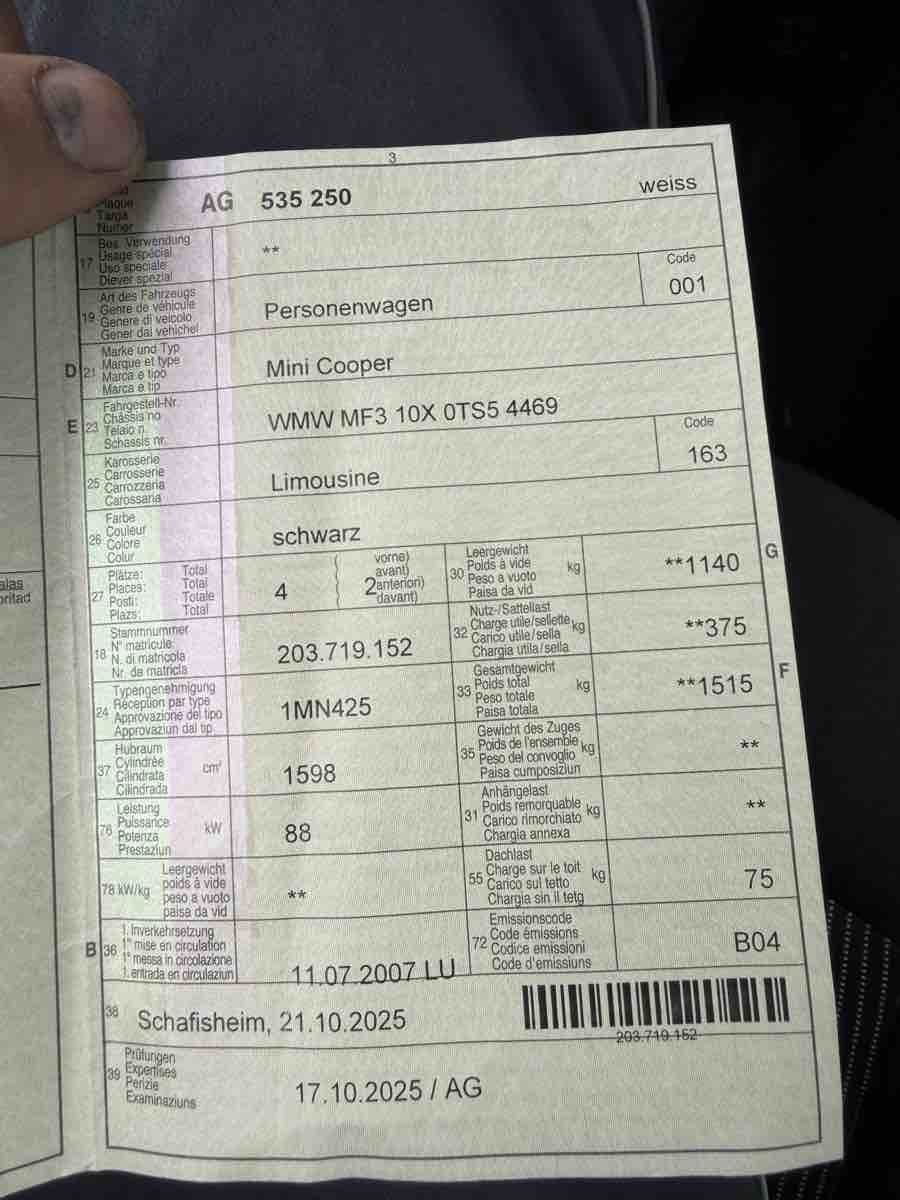 Mini Autos: Mini Cooper Limousine Black, Acceptable Condition – D'occasion à Kirchdorf AG par fer_8sf2 7