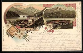 Litho Silvaplana, Panoramaansicht, Blick