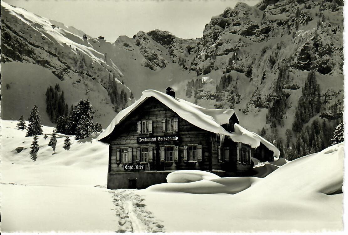 Ansichtskarten: Café Ritz - Gerschnialp – Gebraucht aus Hochdorf von Ziegel-16