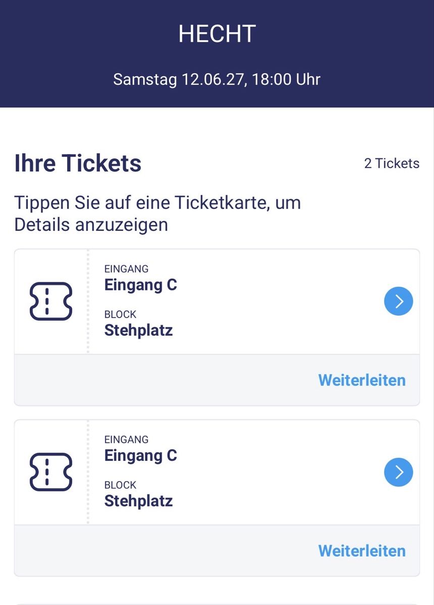 Biglietti: Hecht Letzigrund 12.06.27 2Tickets Stehplatz Eingang C – Nuovo e nell'imballaggio originale da Däniken SO venduto da powderdome 1