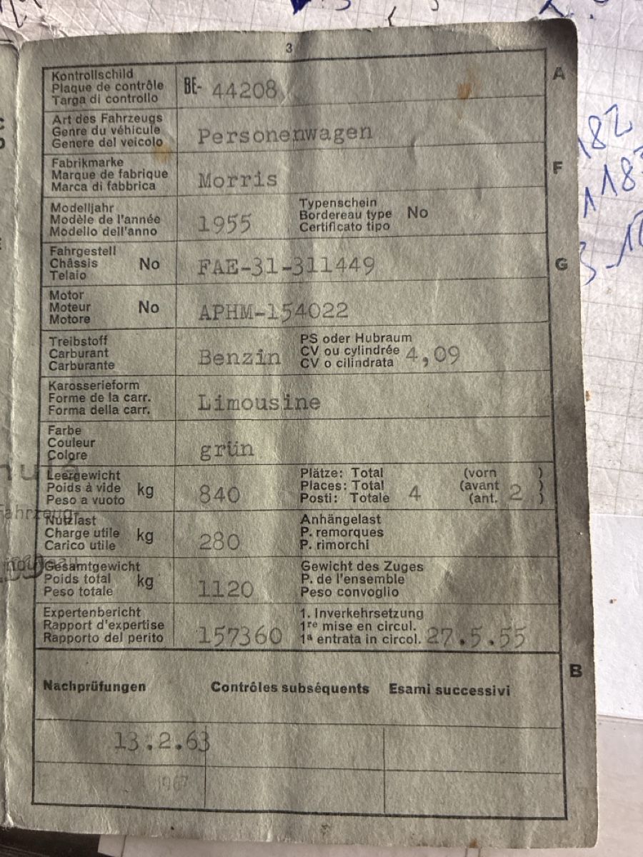 Morris Motors Automobili: Bilz Auktion Morris Minor  – Difettoso da Berschis venduto da 746383 9
