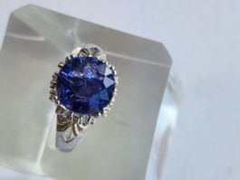Einzigartiger grosser Tansanit Ring, Silber 925, ca. 55