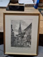 Kupferstich St. Gallen Schmiedgasse W. Kuster gerahmt