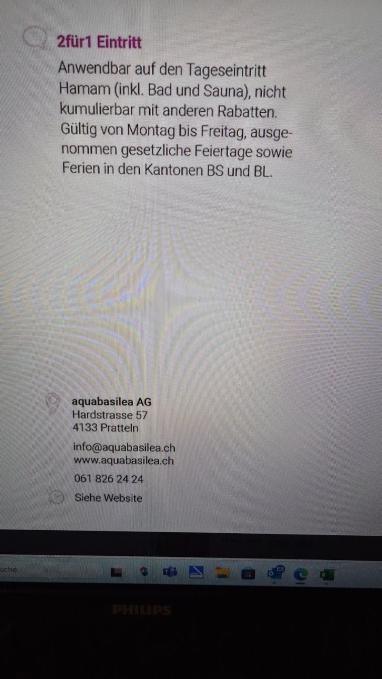 2für1 Eintritt für Aquabasilea - Hamam, Bad und Sauna (Neu und ...