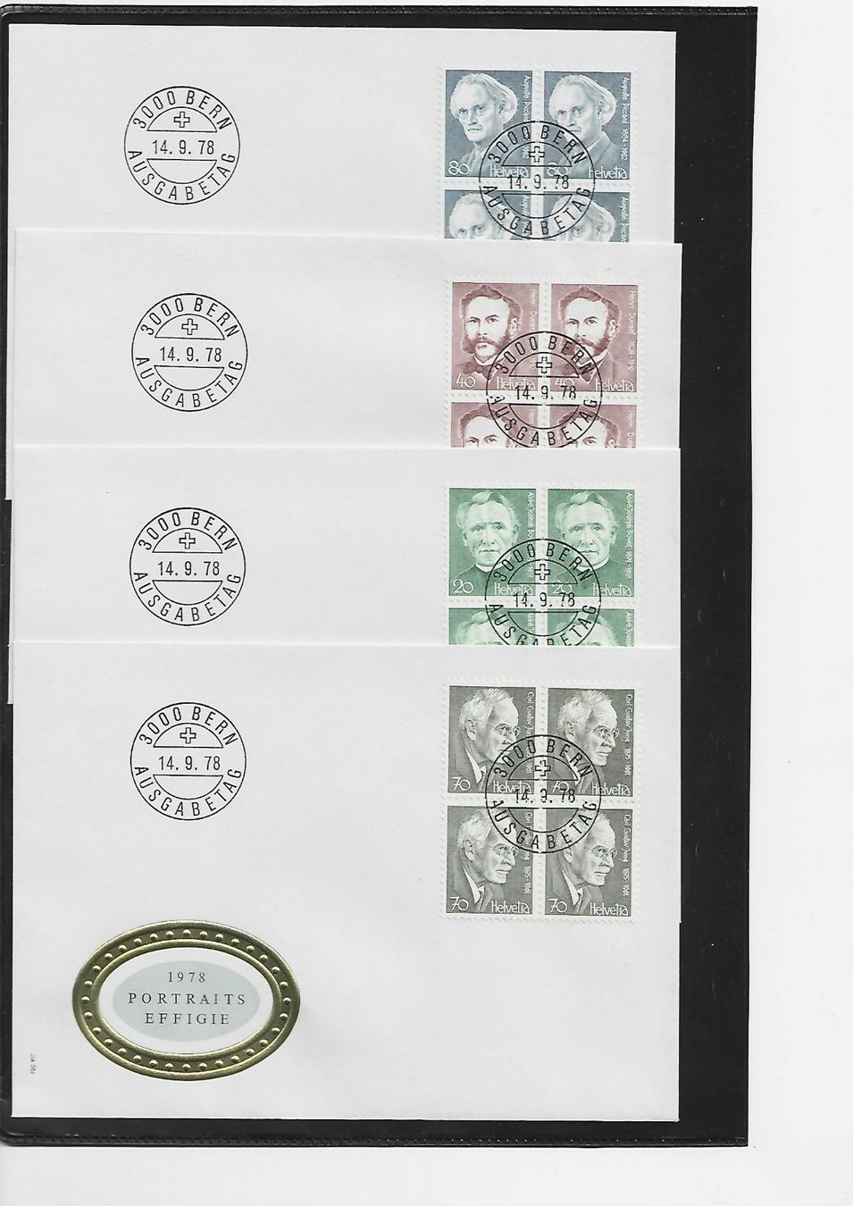 Tutti i francobolli: 1978   4x  FDC 4er Portraits – Usato da Rheinau venduto da loxis