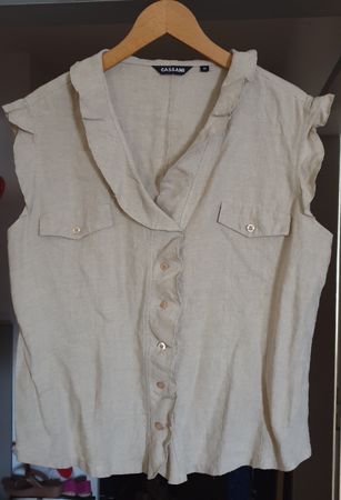 Cassani Leinenbluse Gr. 46