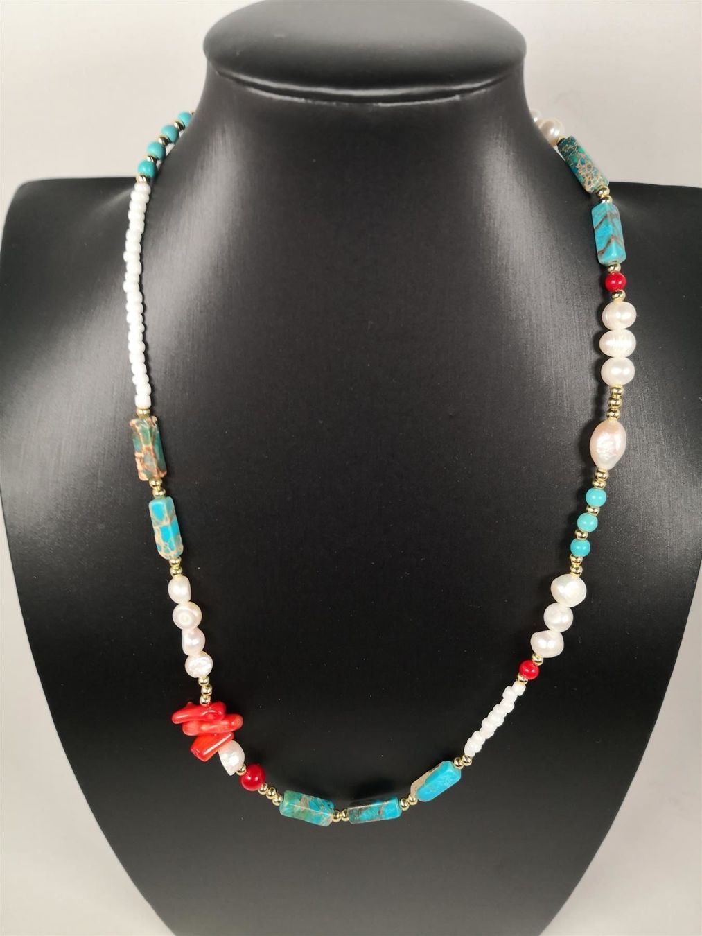 Catenine: Echte Perlenkette mit Steinen 42cm – Nuovo (secondo la descrizione) da Niederbüren venduto da Fidi5 1