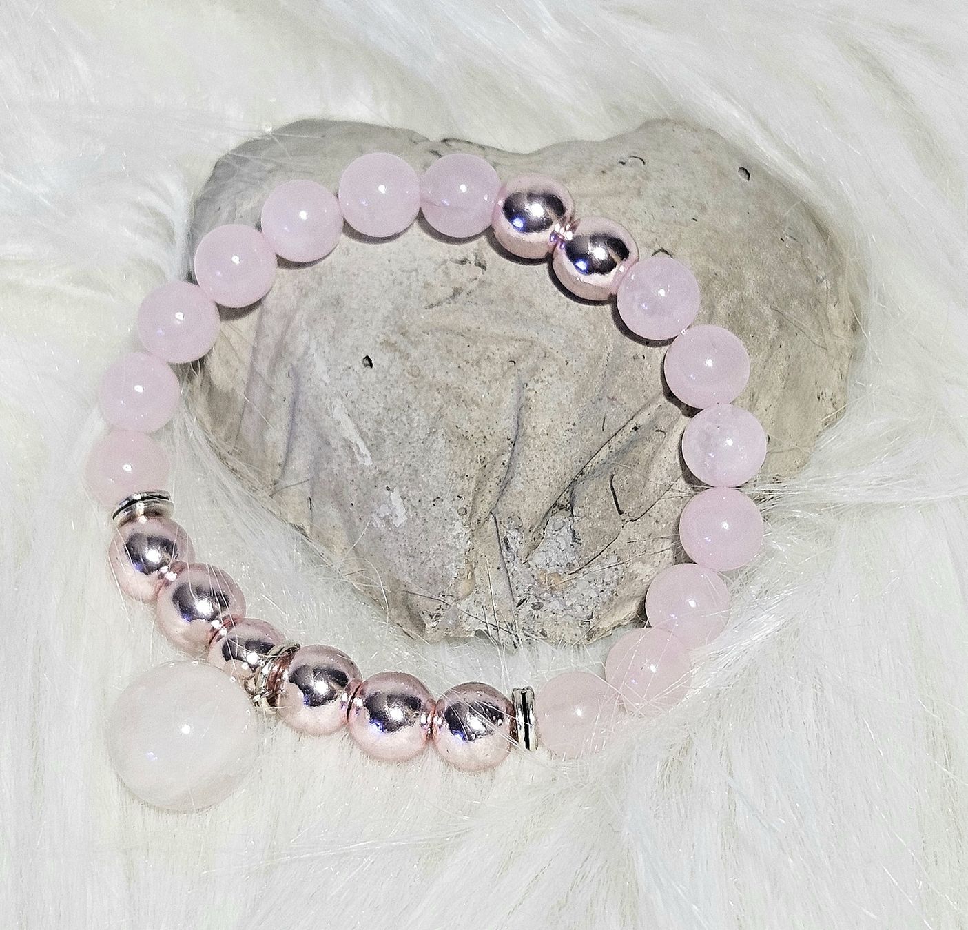 Bracciali & Braccialetti: Rosenquarz-Kugel Armk. - Spendenaktion – Nuovo (secondo la descrizione) da Unterkulm venduto da Nachtigall 2