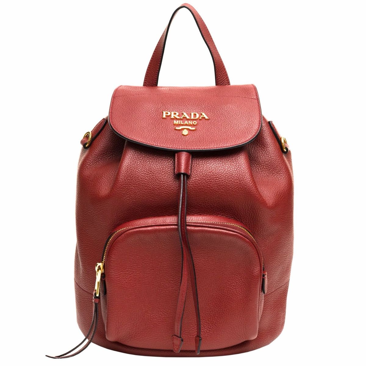 Prada Borse da donna: Prada Vitello Daino Bagpack Rubino – Usato da Zürich venduto da bgg