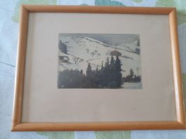 Bild Rahmen verschneite Landschaft 20x25 cm