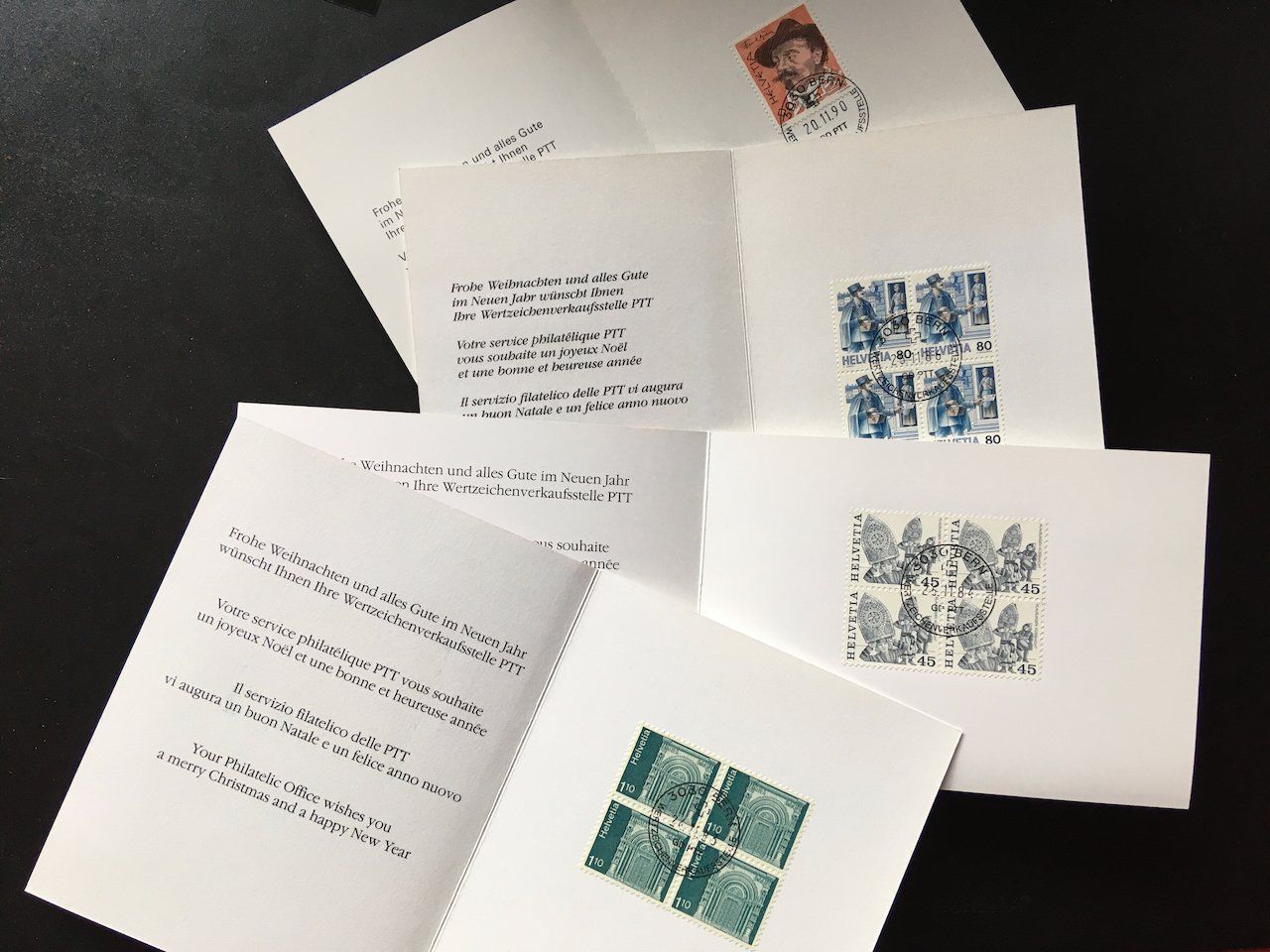 Tutti i francobolli: Lot mit 6 PTT-Weihnachtskarten 1983-90 – Usato da Nesslau venduto da andi_hon 1