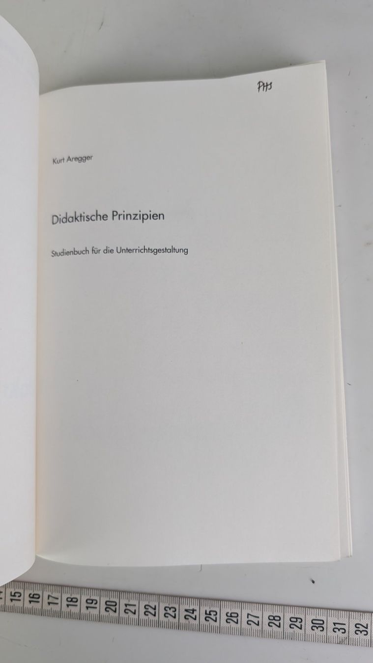 Libri: Didaktische Prinzipien - Kurt Aregger - Top – Usato da Zürich venduto da axolottchen 3