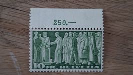 Timbre Suisse Helvetia 10 Fr avec marge, état neuf
