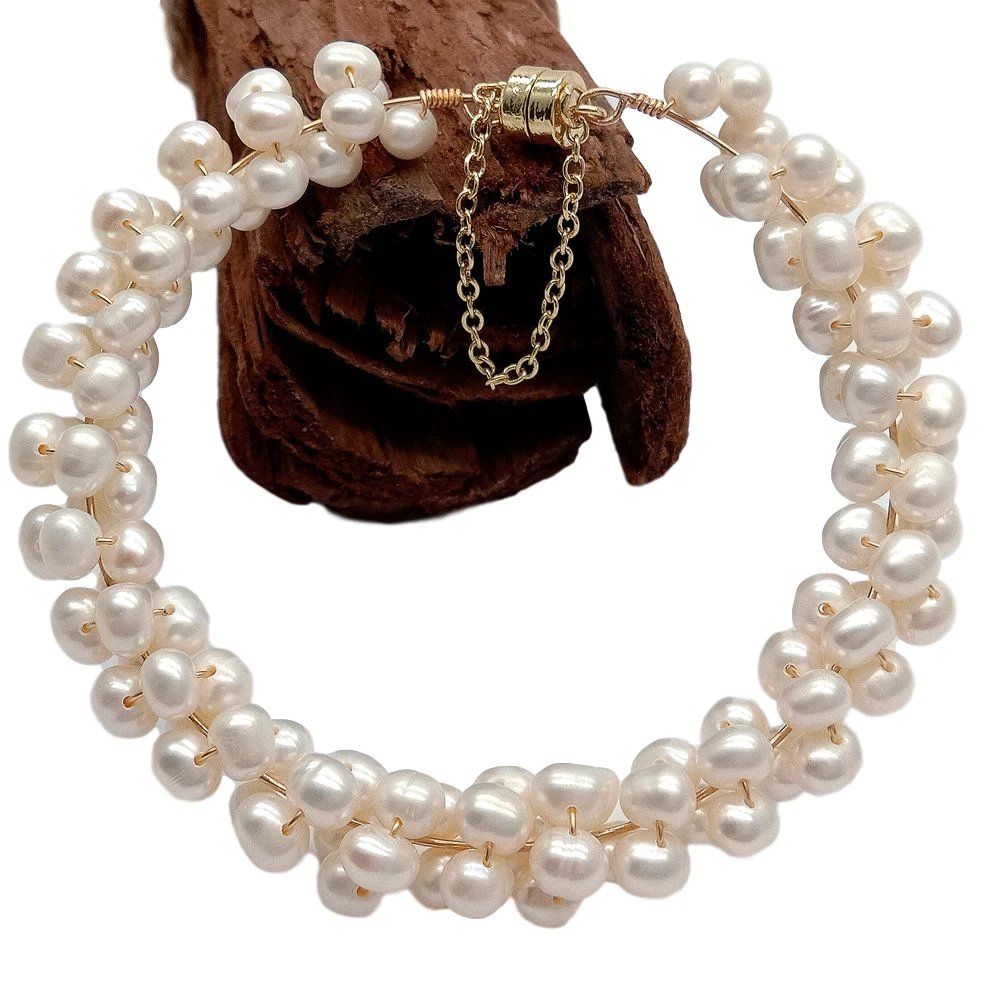Bracelets: Wunderschön weiss Perlen Armband 18.5 cm Bracelet – Neuf (Voir description) à Prilly par ilyria73 6
