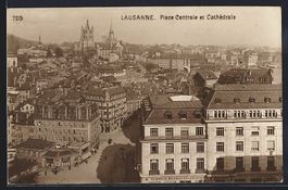 Lausanne, Place Centrale et Cathedrale