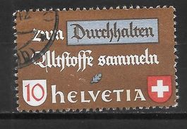 Abart 254.2.03 gestempelt helle Flecken über e von Helvetia