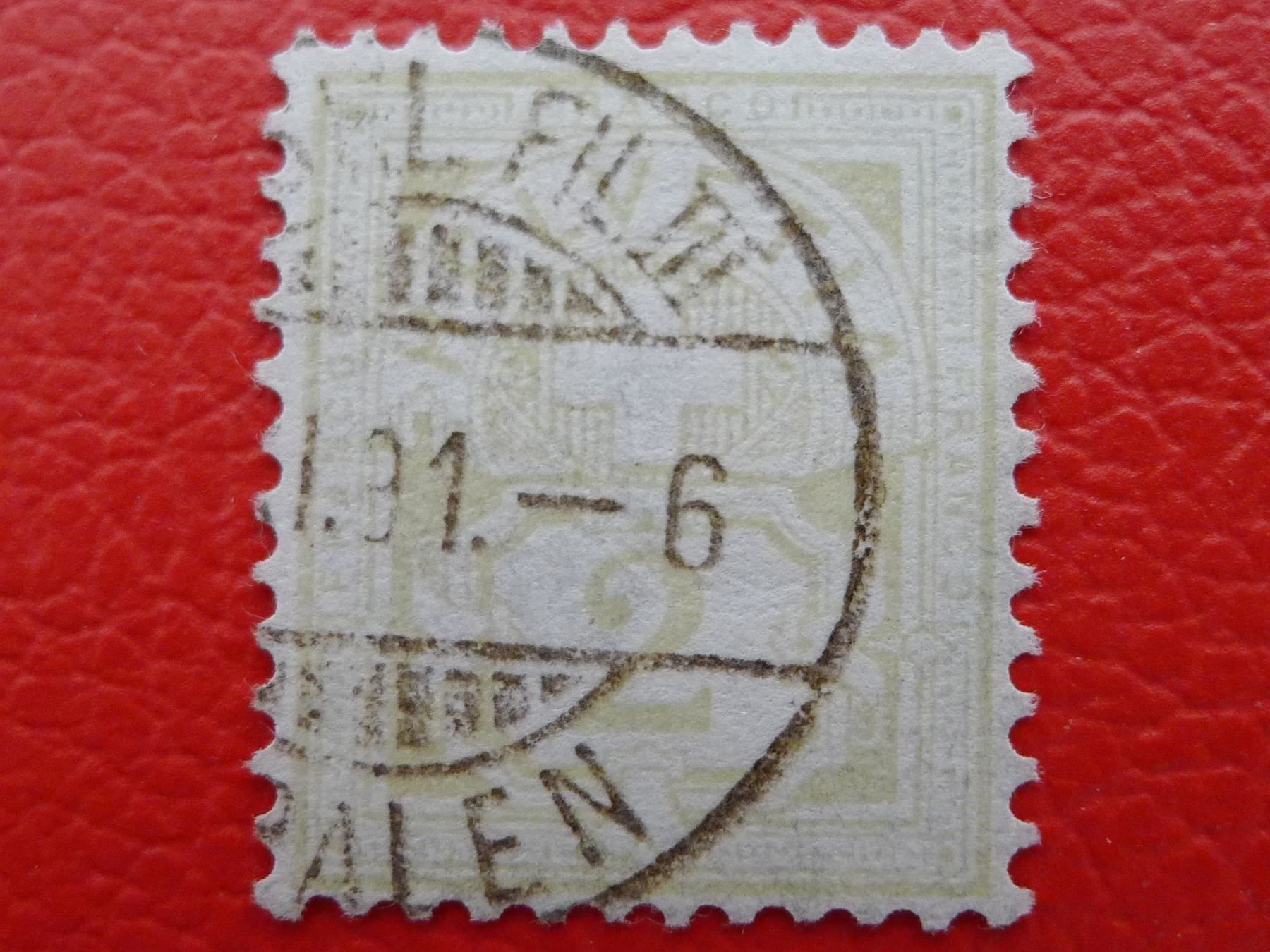 Tutti i francobolli: Ziffermuster: Nr.53 von BASEL, Kat: 550.-, helle Farbe! – Usato da Sursee venduto da Luzernerraute