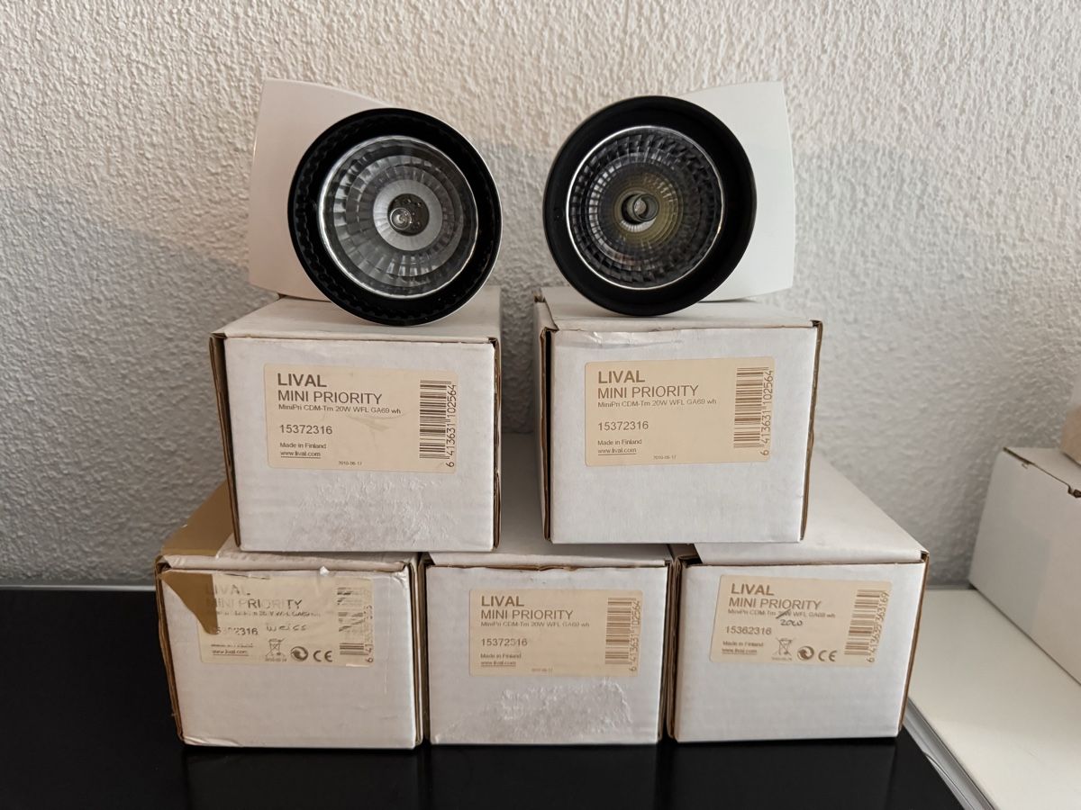 Lampade: 5 Stück Lival Mini Priority Schienenstrahler – Nuovo e nell'imballaggio originale da Wilderswil venduto da Renaissance1