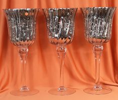 Kelchform Graue Rillenoptik Kerzenstände