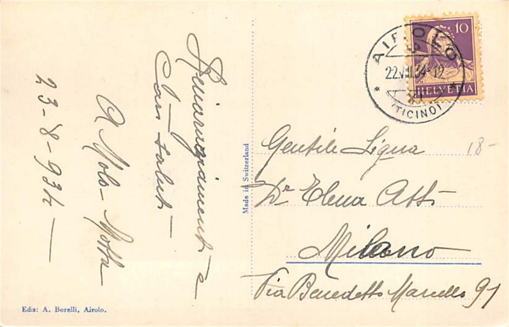 Cartoline postali: Val Bedretto, Forte Airolo – Usato da Ottikon b.Kemptth. venduto da Neptun1974 1