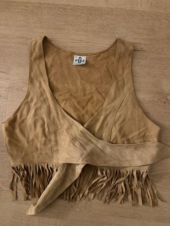  Schöne Line Leder Weste mit Fransen für Damen