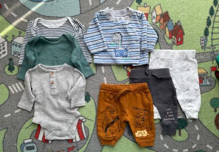 Gr.56 Newborn Set, Hose Body Frottee Jäggli