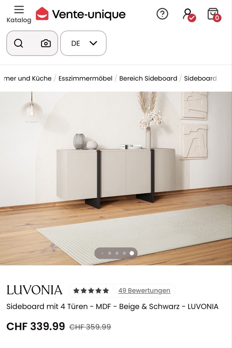 Cassettiere: Luvonia Sideboard mit 4 Türen – Nuovo (secondo la descrizione) da Dübendorf venduto da Eliiiiif 2
