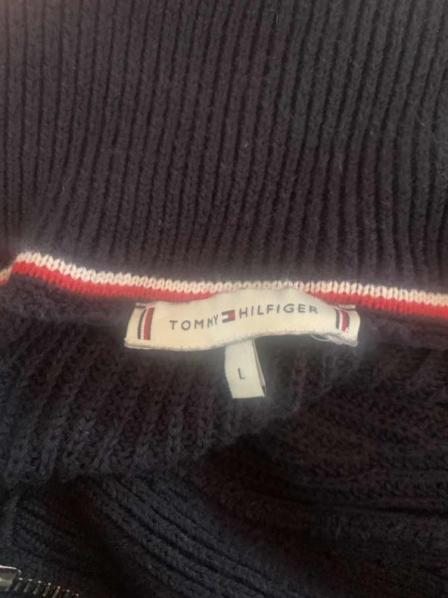 Tommy Hilfiger Kleider: Tommy Hilfiger Pullover Kleid dunkelblau Grösse L – Gebraucht aus Rain von 11. 4