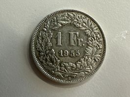 1 Fr. Silber Schweiz 1955 ss