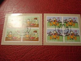 Satz Garfield, 2014, FDC + Lose 4erblock ET-o