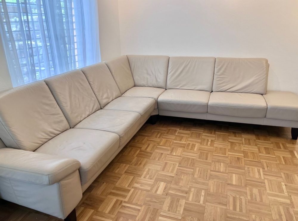 Ecksofa aus Leder Beige Kaufen auf Ricardo